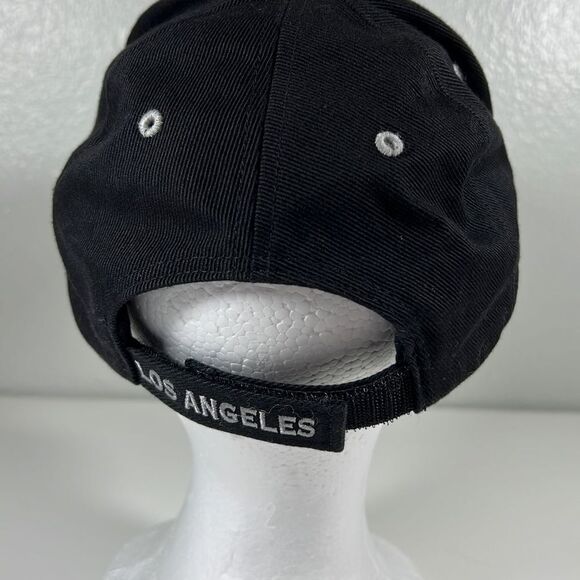 Los Angeles California Twin Enterprises Hook & Loop Baseball Cap. Black & White. - Picture 3 of 6